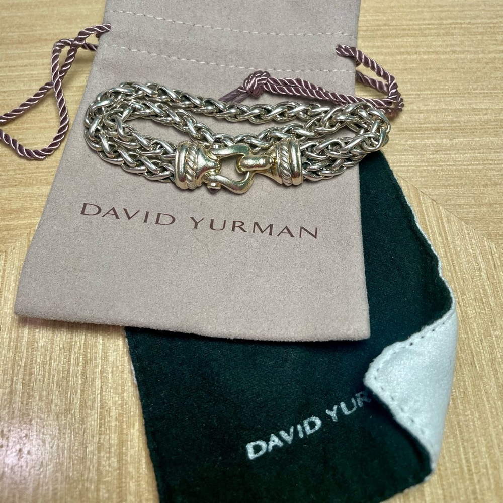 Rhodolite Double Wheat Chain Buckle Bracelet